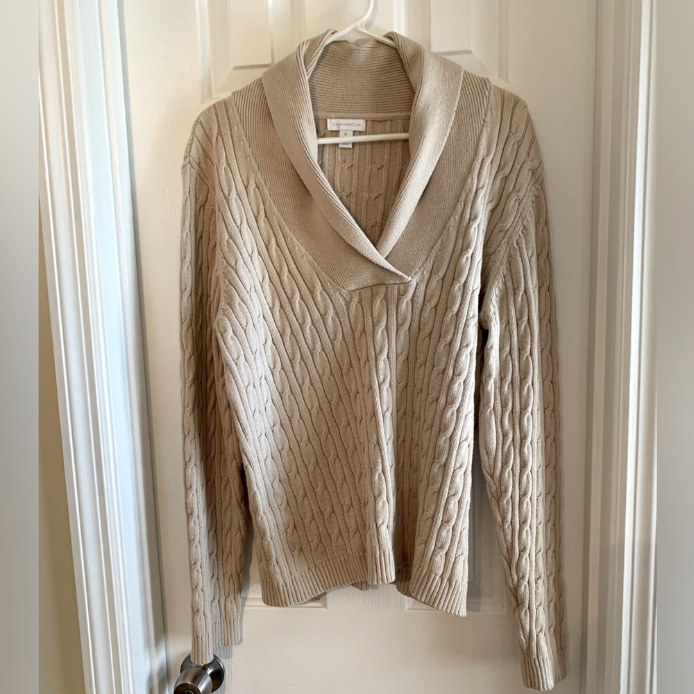 Charter Club cable knit sweater